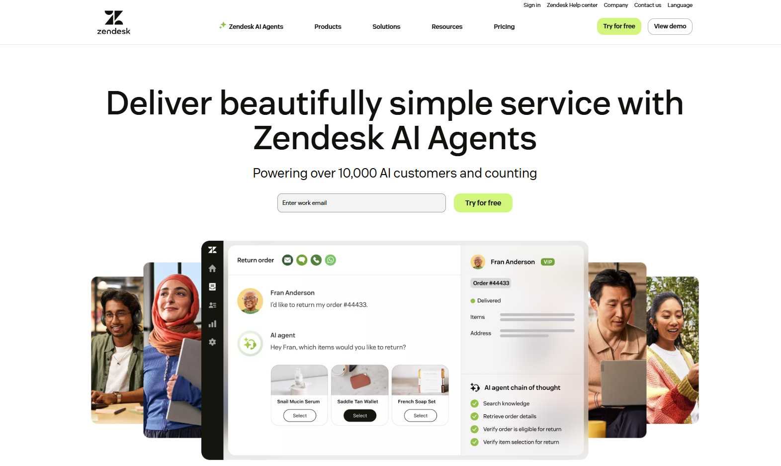 Zendesk Homepage