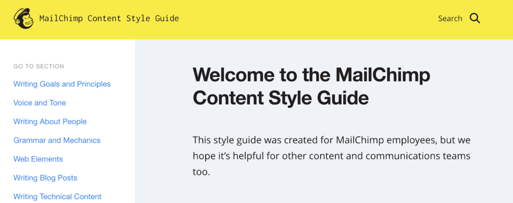 Mailchimp's Content Style Guide-Document360