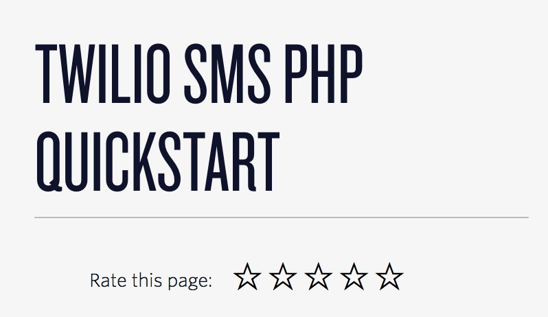 Twilio page rating system