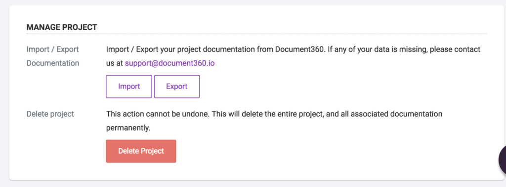 Intercom Knowledge Base - Import and export in Document360