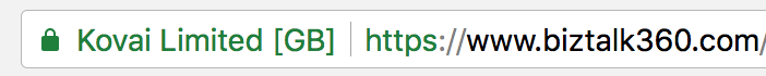 Company name, a lock symbol, and “https” - chrome not secure