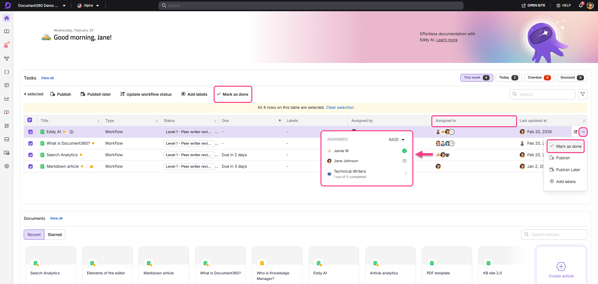 Workflow management