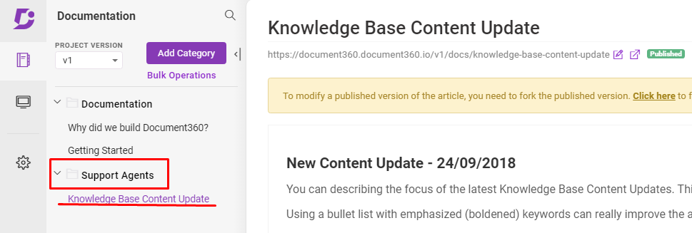 document360 promoting knowledge base