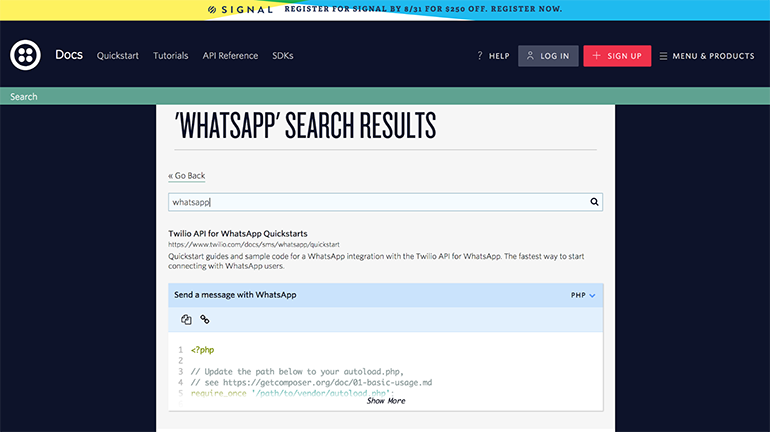 twilio knowledge base search results