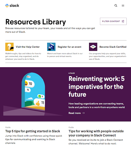 Slack resource library