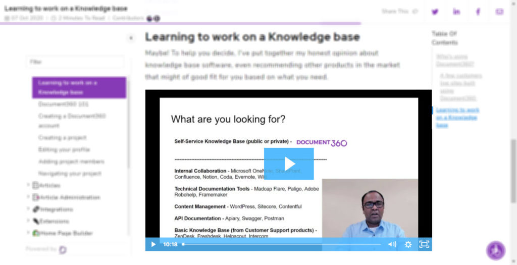 Add videos in the knowledge base - Document360