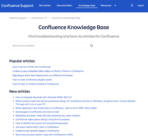 Articles in Atlassian knowledge base