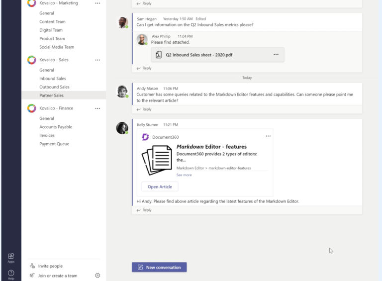 Microsoft Teams and Document360 - a match made in technology!