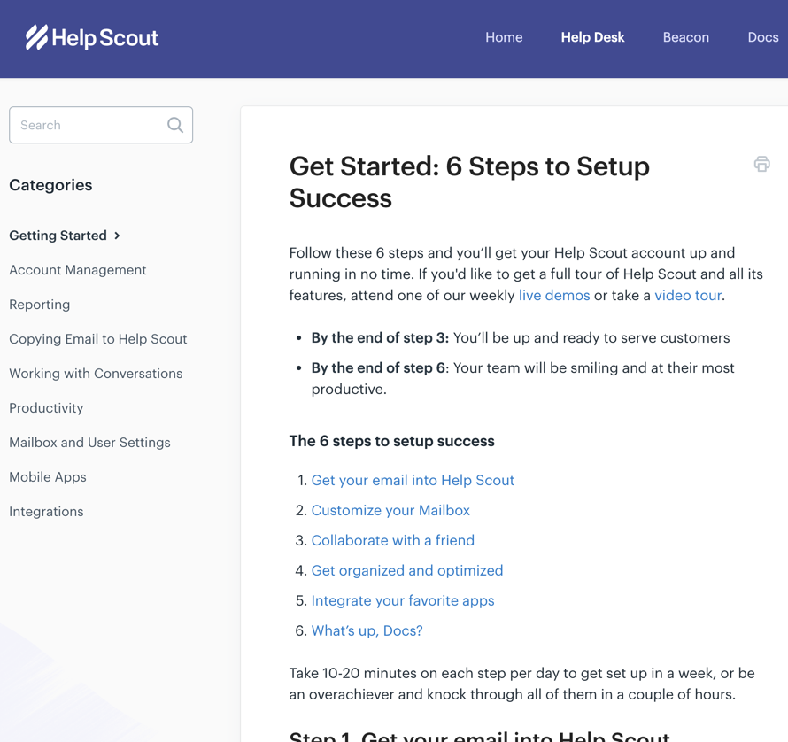 related articles in helpscout