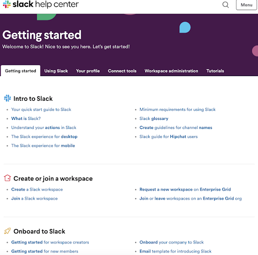 articles in slack knowledge base