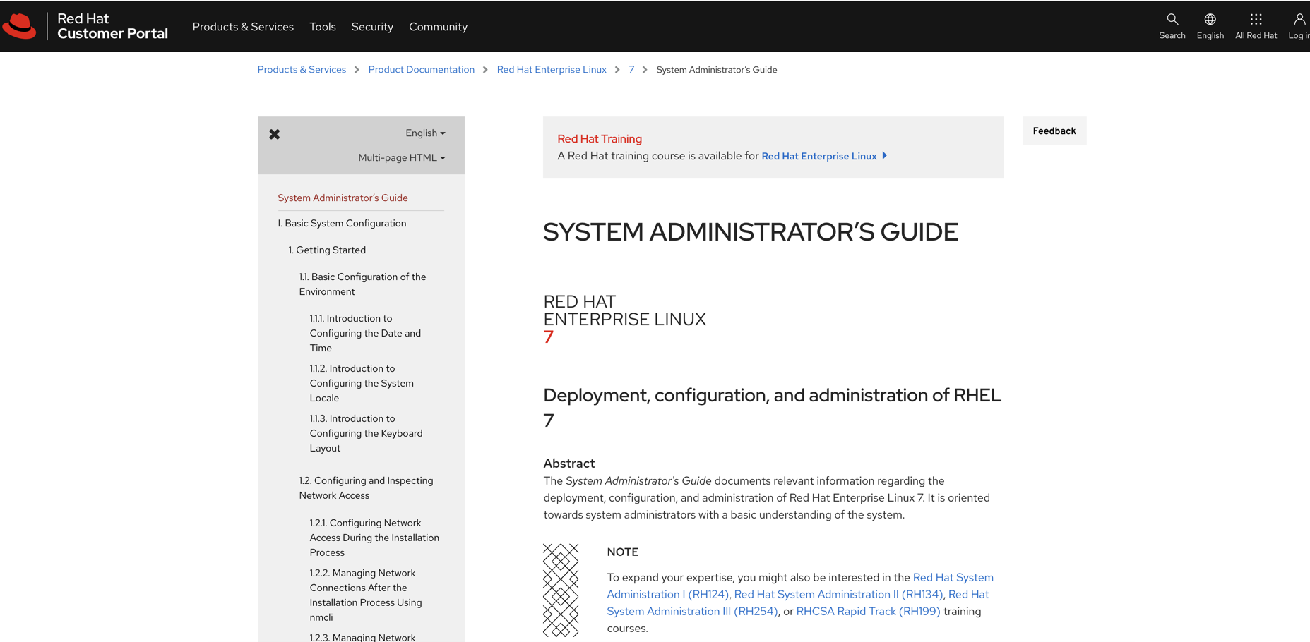 redhat system administartion documentation