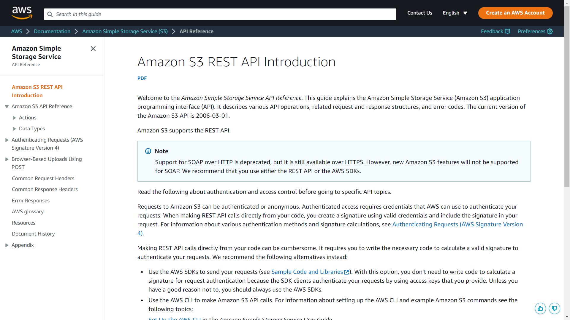 Amazon AWS rest api examples