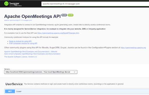 Apache OpenMeetings API