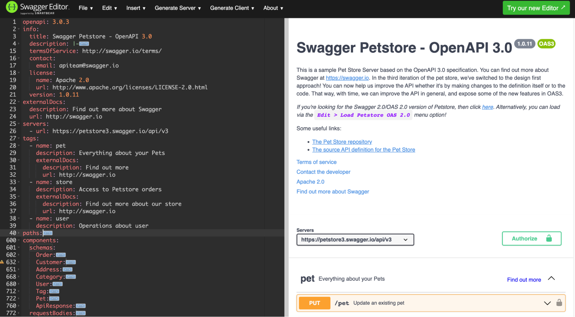 Swagger UI examples