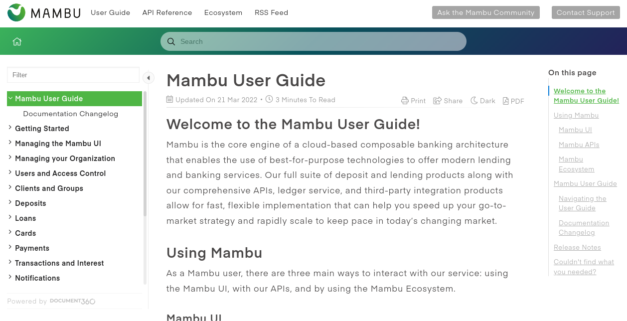 mambu business wiki example