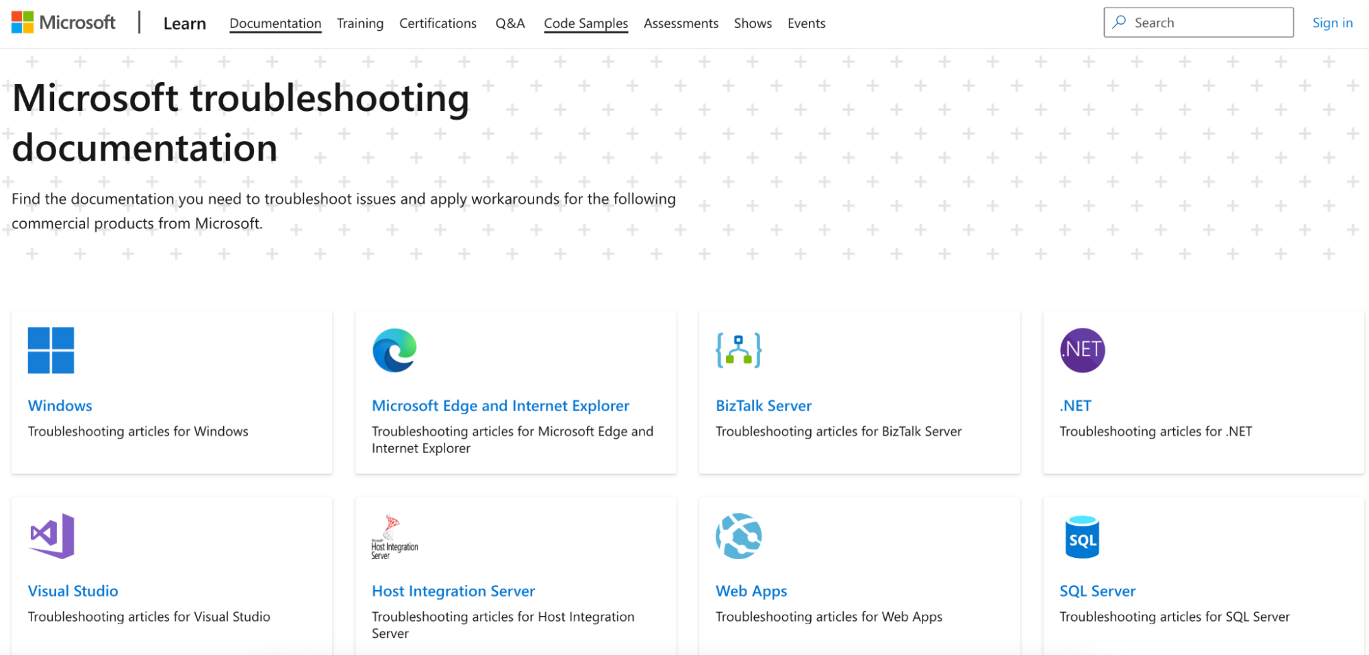 Microsoft’s troubleshooting guide
