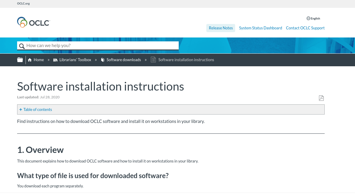 OCLC installation guide