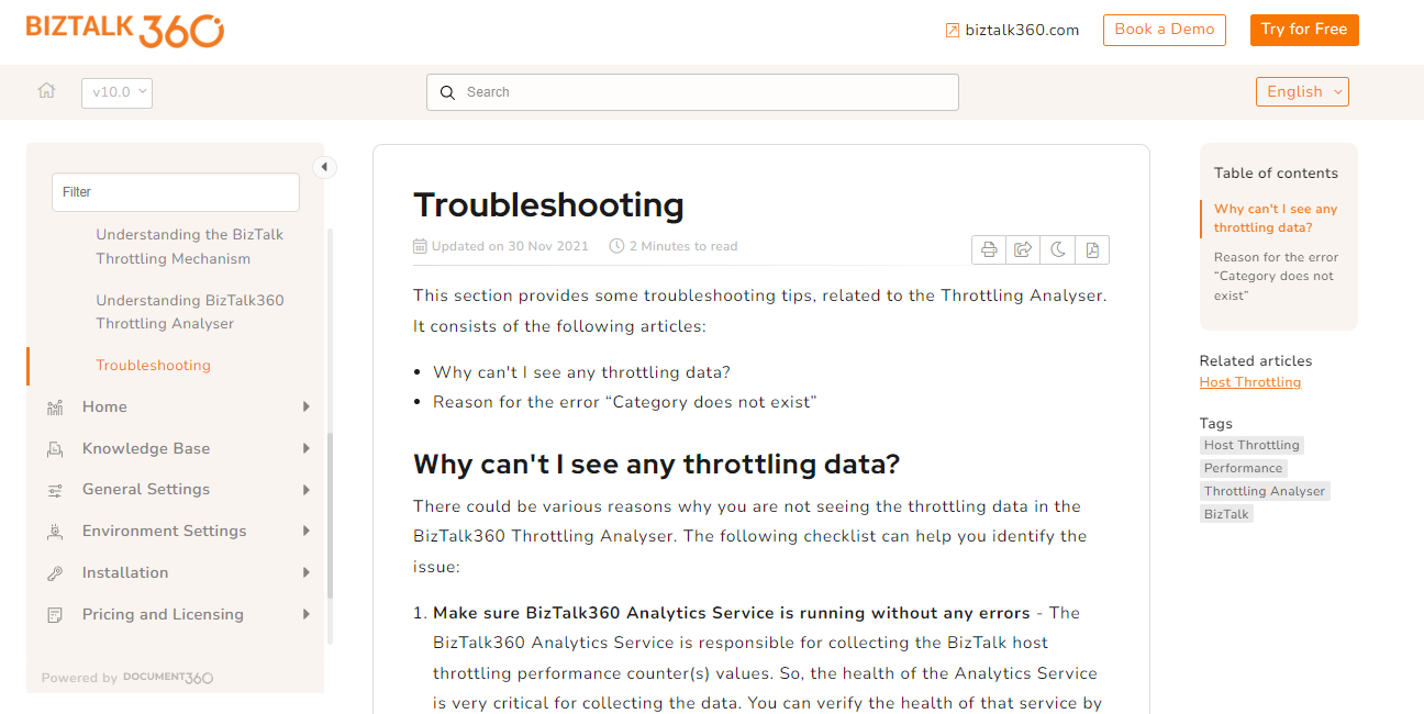 troubleshooting guide created using document360