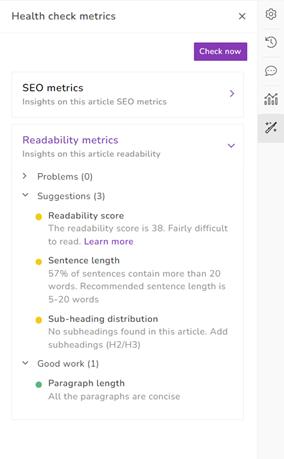 Readability metrics