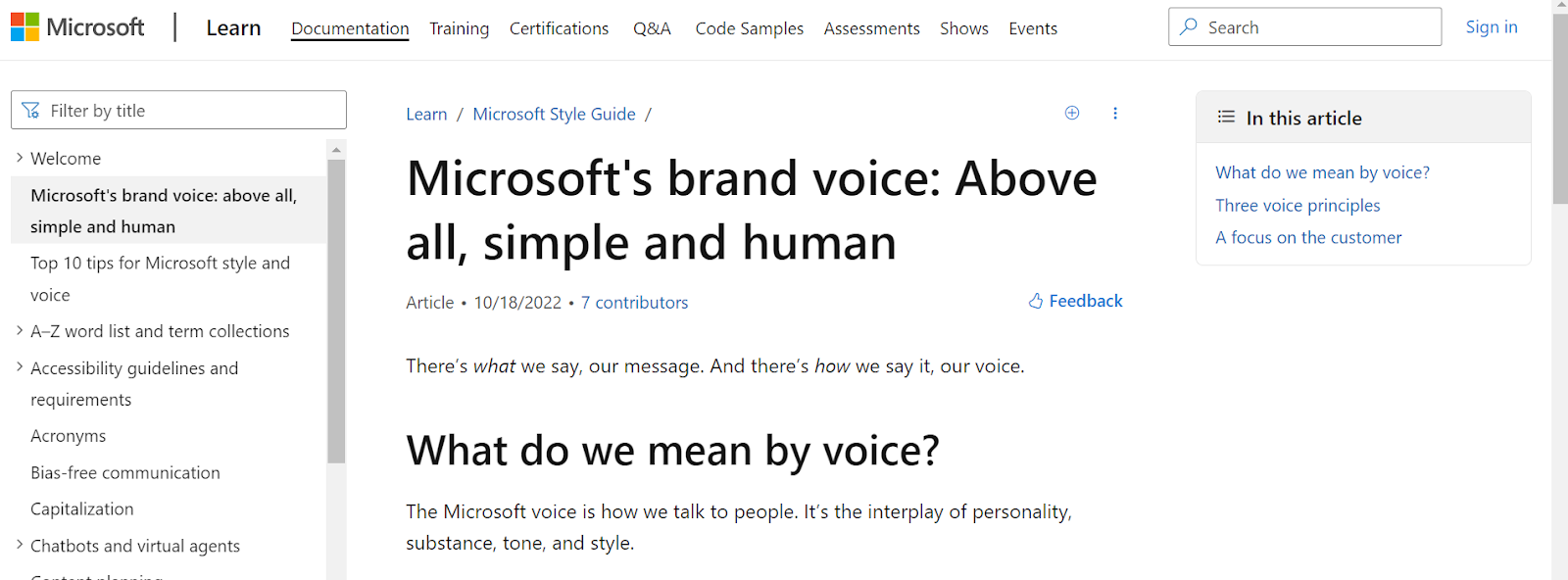 Microsoft writing style guide