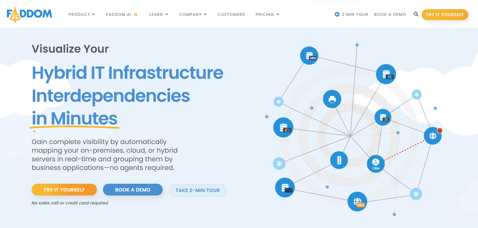 Faddom homepage