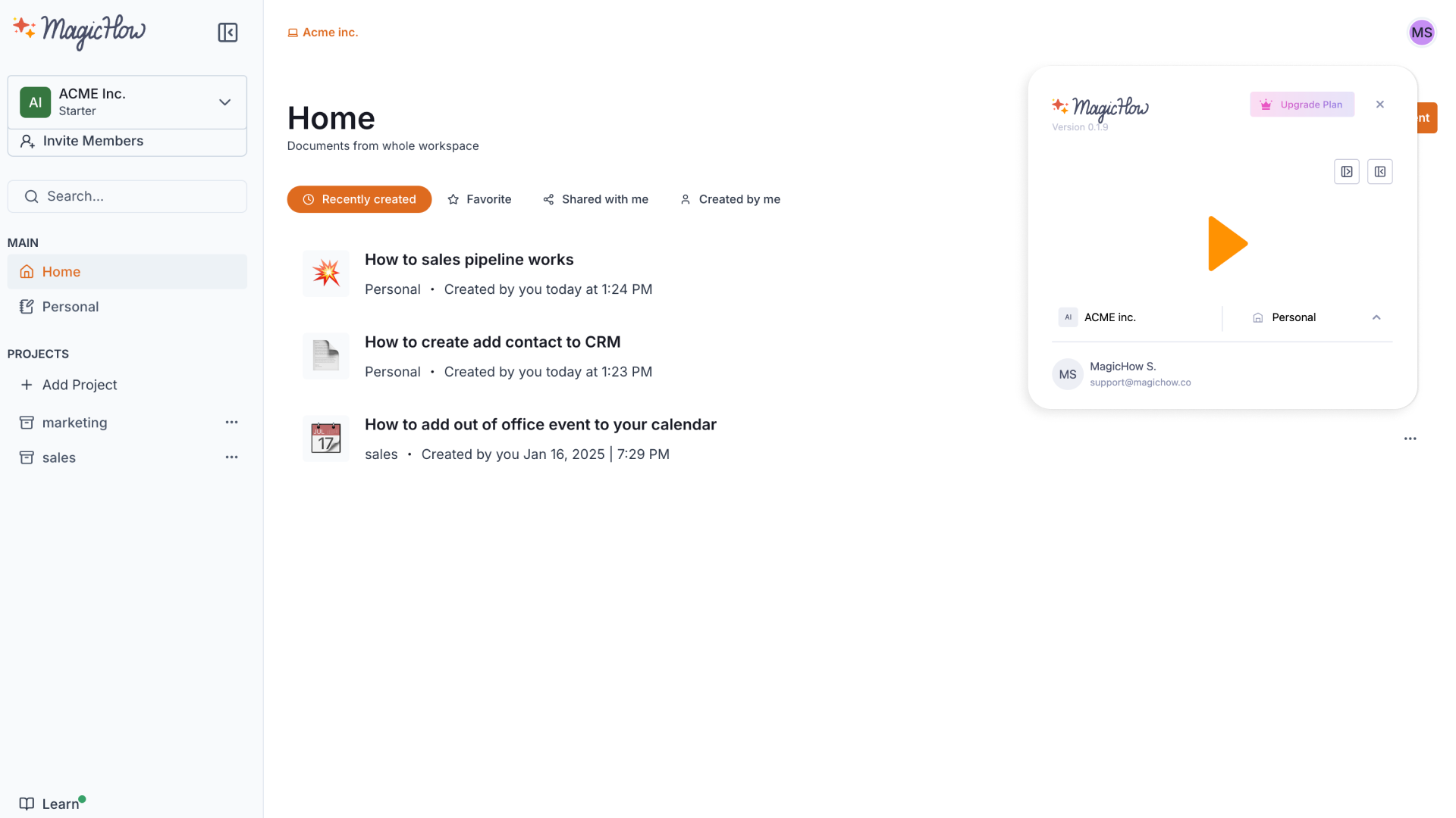 MagicHow process doc