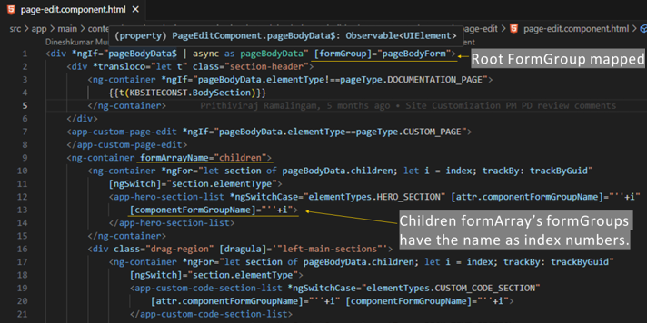 Left Edit Panel Root Component Page Edit Component