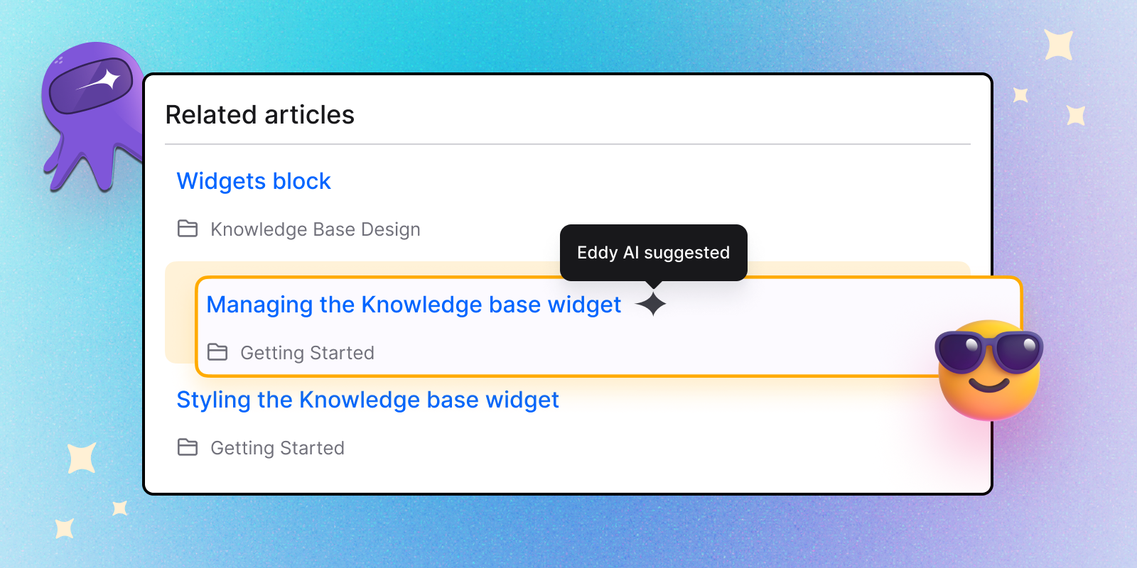 Automatically display related articles with Eddy AI 