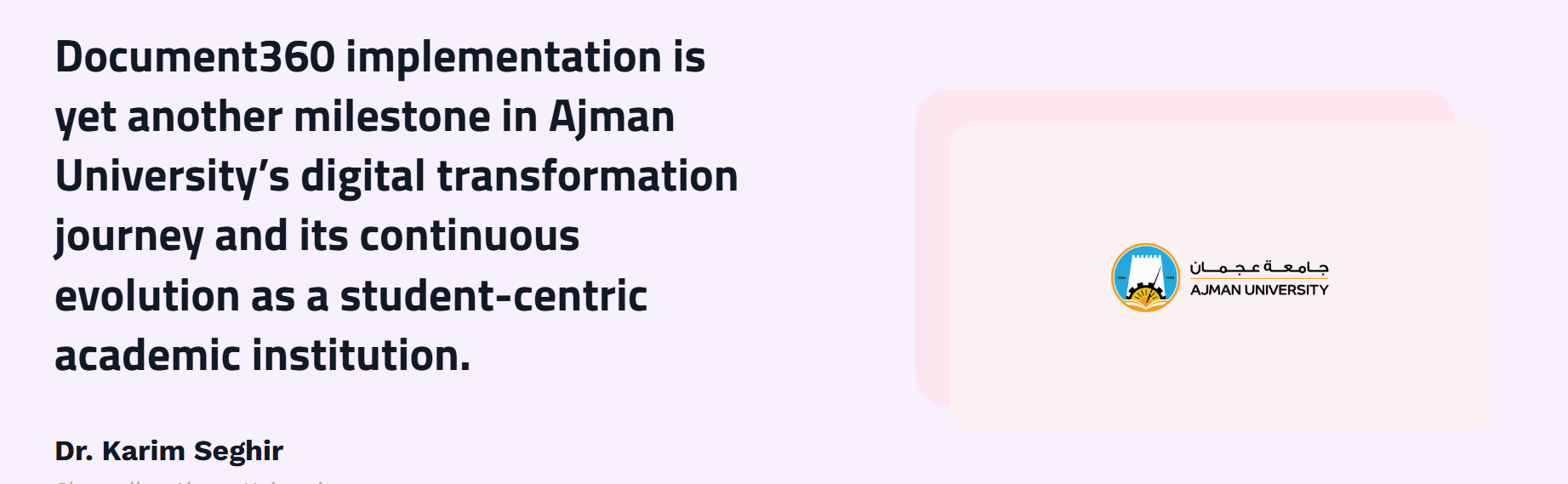 ajman university Document360 casestudy