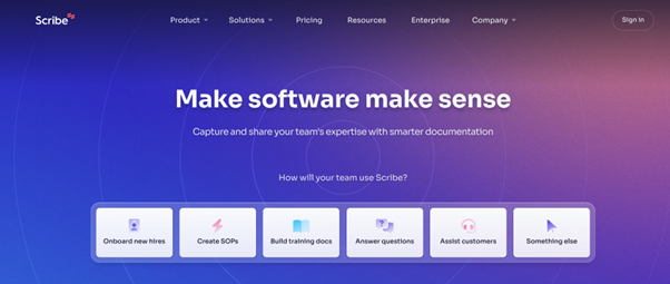 Scribe homepage