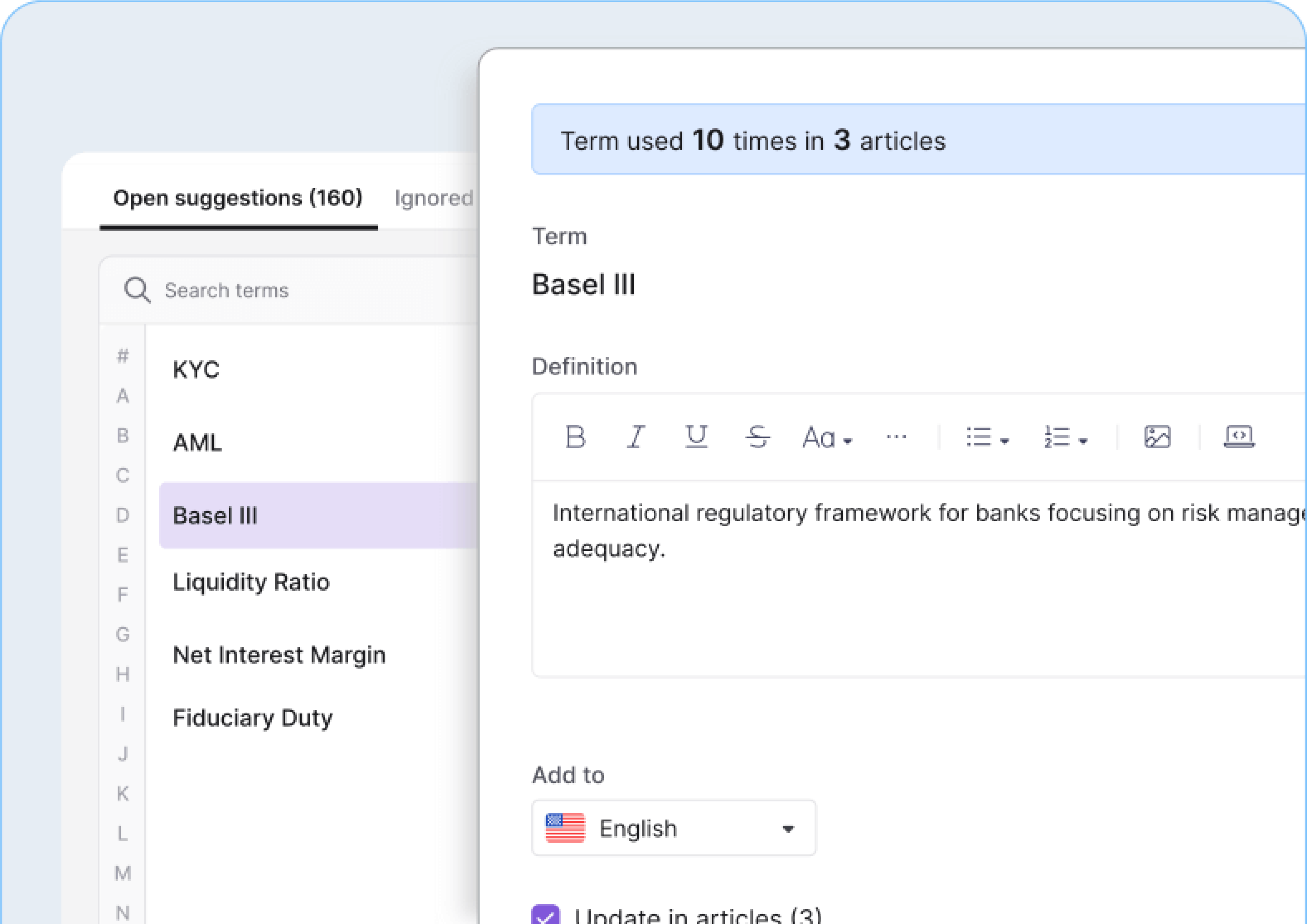 finance AI glossary