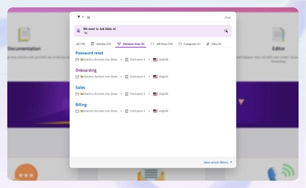 interactive decision tree onboarding