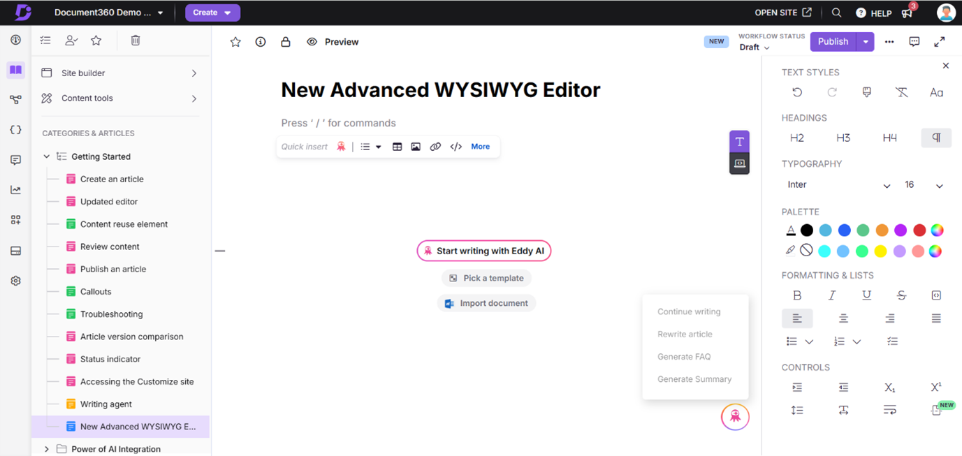 Enhanced Advanced WYSIWYG editor