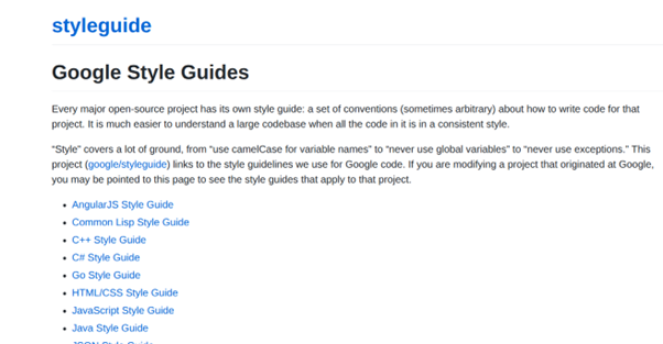Google style guide