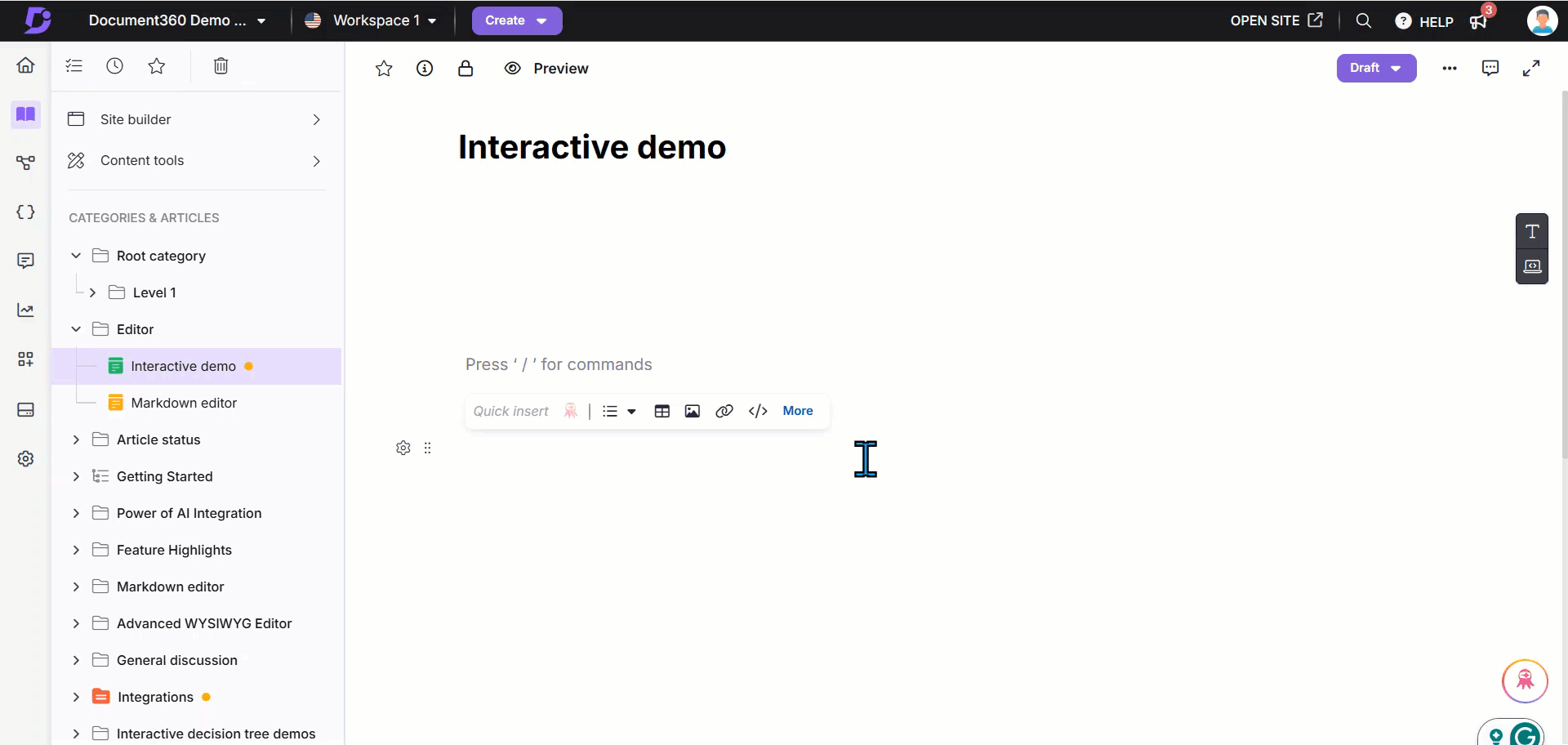 Interactive demo