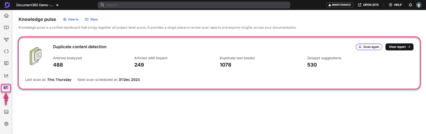 Knowledge pulse detector