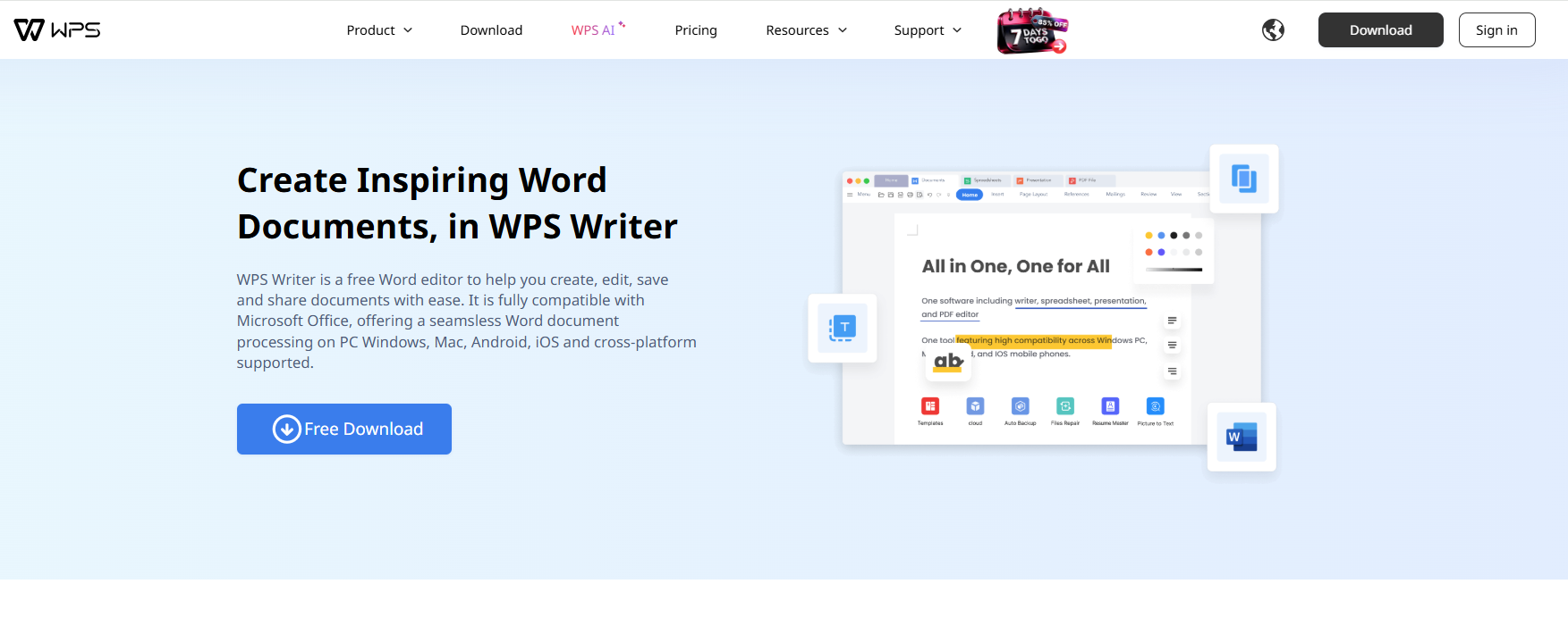 wps office writer