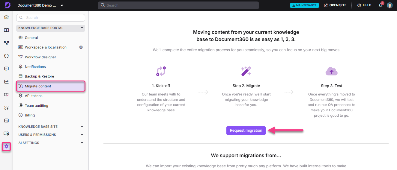 Migrate Content