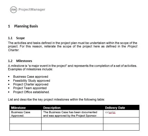 project documentation planning