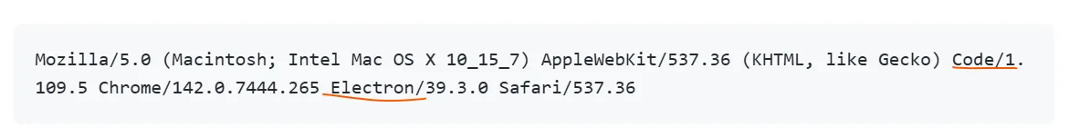 VS Code user agent from Claude