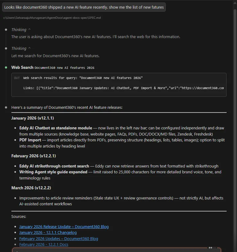 WebSearch tool interface of Claude If