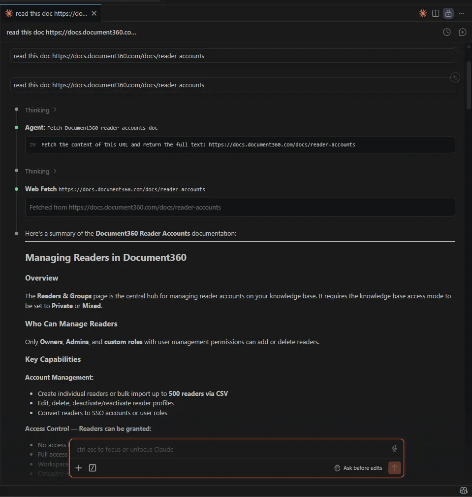 Claude Code Web Fetch tool failure screenshot