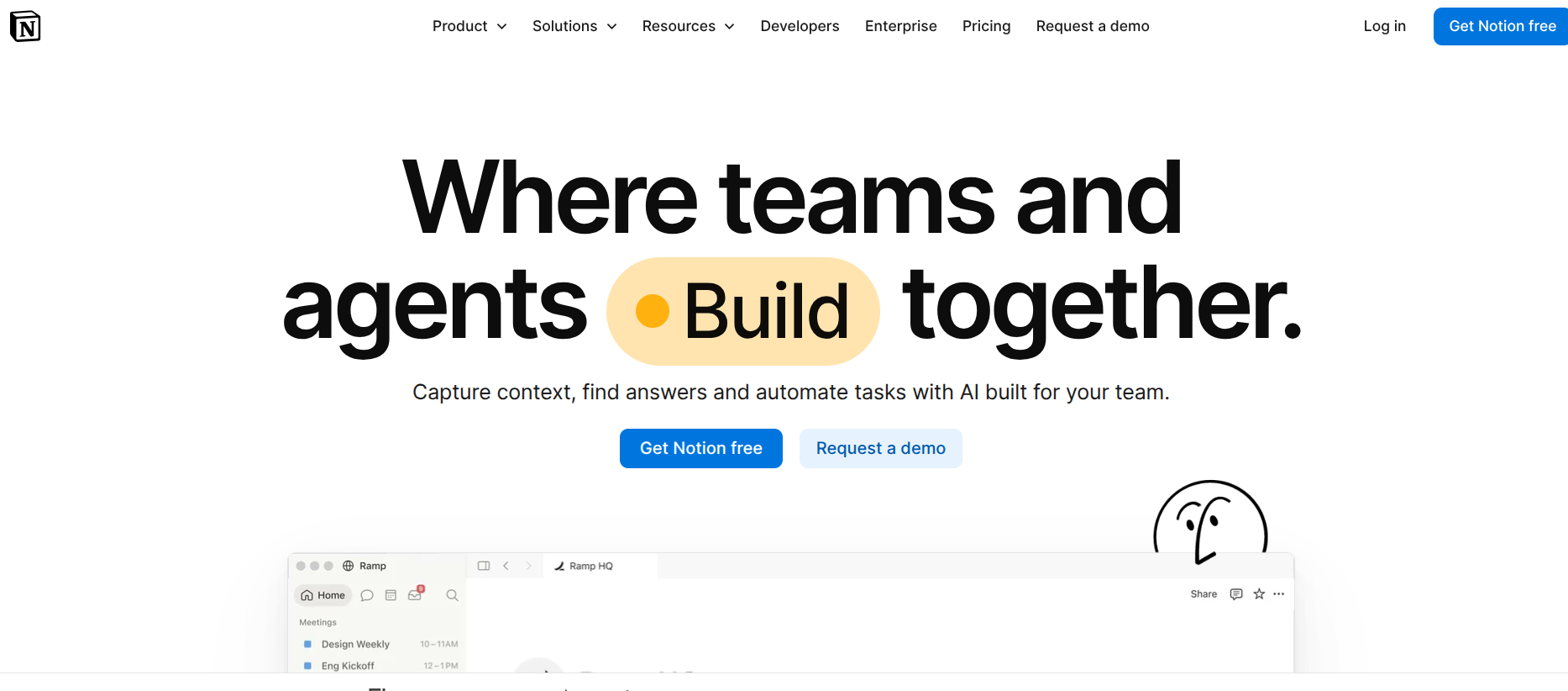 Notion docs and wiki product page
